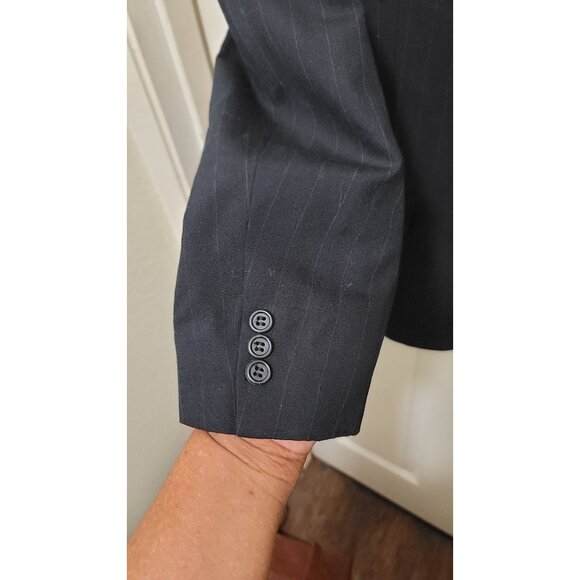 John Clarendon Mens Navy Pinstripe Wool Suit Jacket Size 42L Classic Fit - Picture 10 of 15
